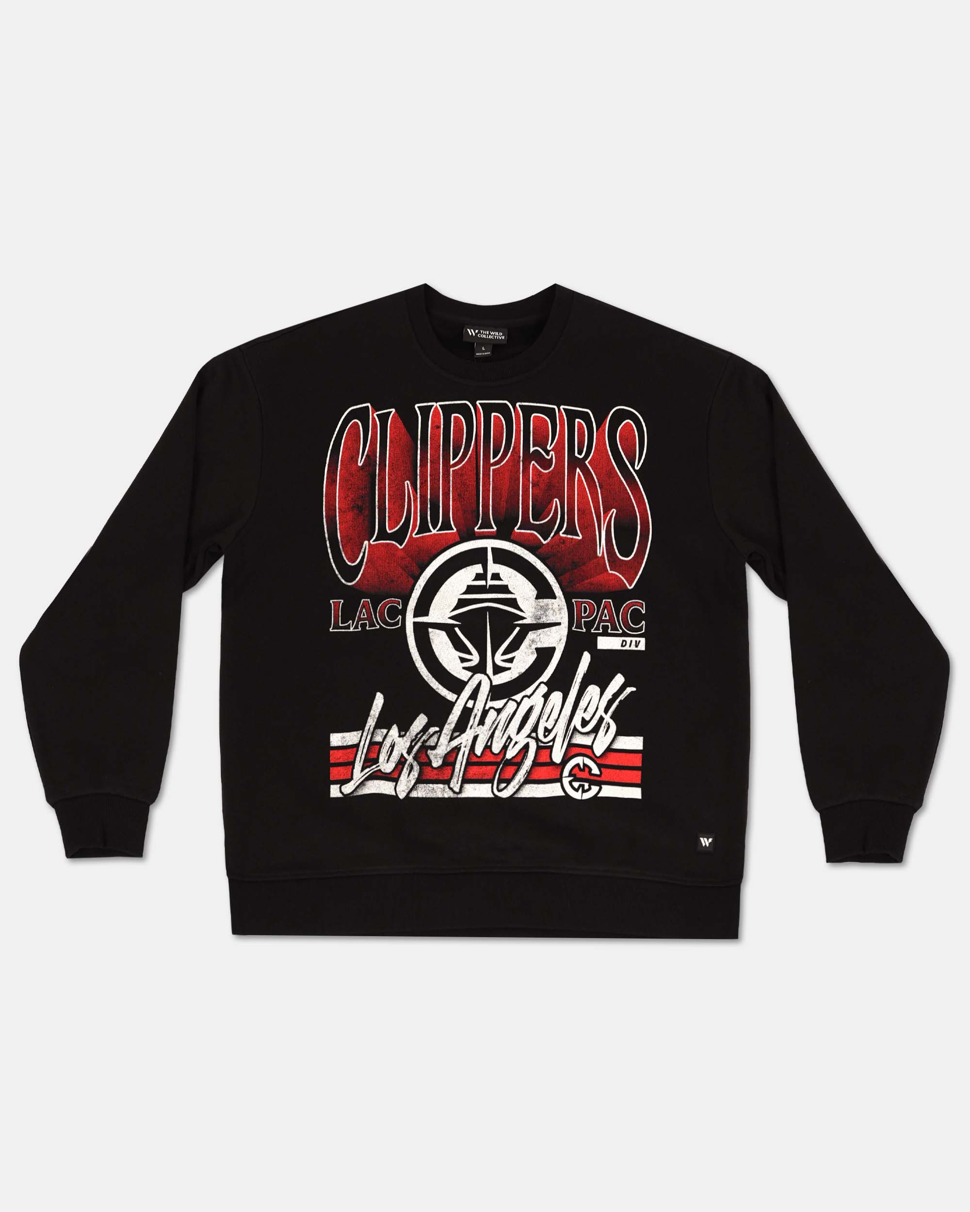 Black Clippers Distressed Graphic Crewneck