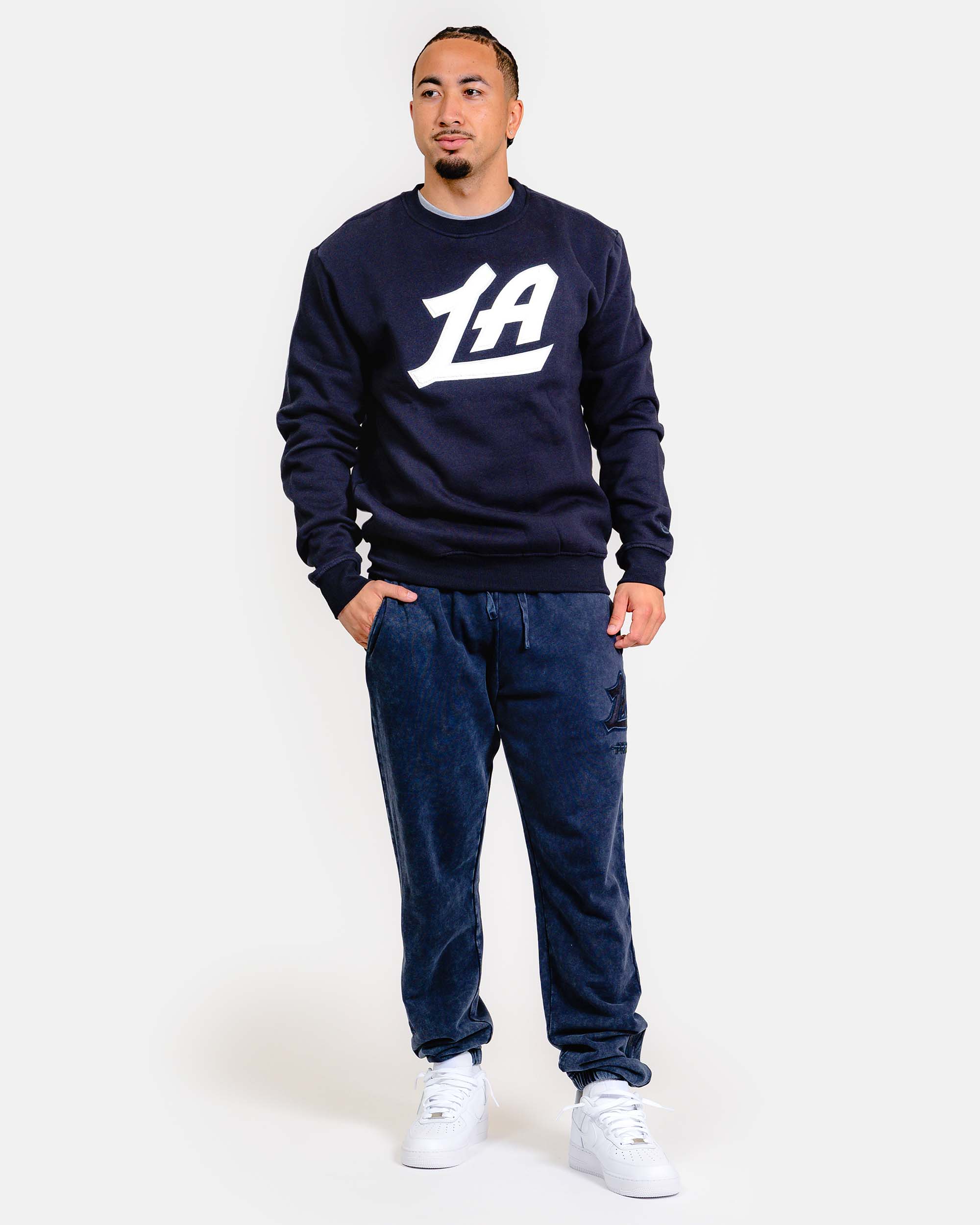 Navy LA Chenille Crewneck Sweatshirt