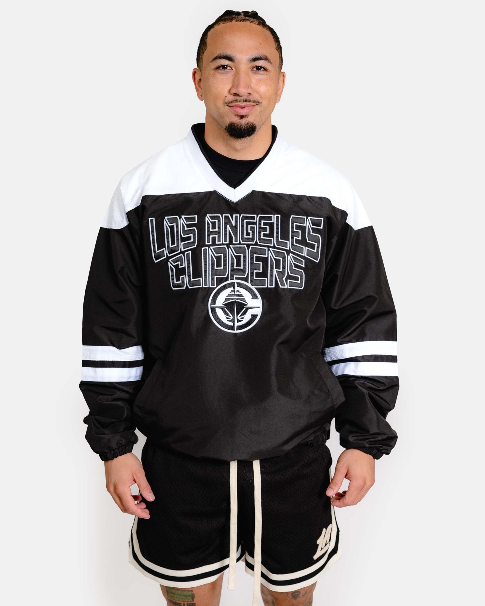 Clippers Black V - Neck Pullover Hockey Sweater - Apparel - Black/White - 20 - 000192 - S