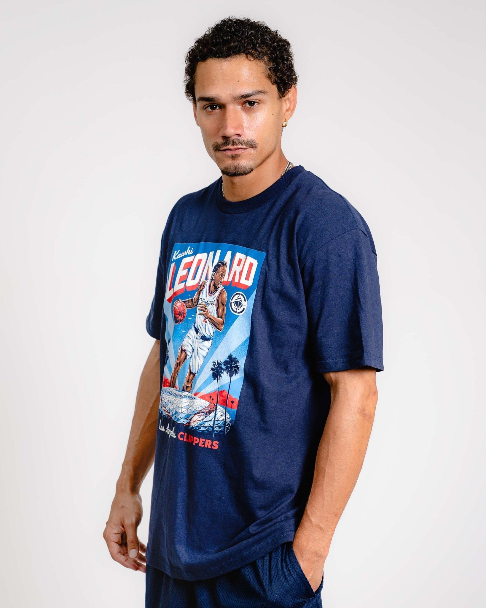 Kawhi Leonard Graphic T-Shirt - Navy - 20 - 000176 - S