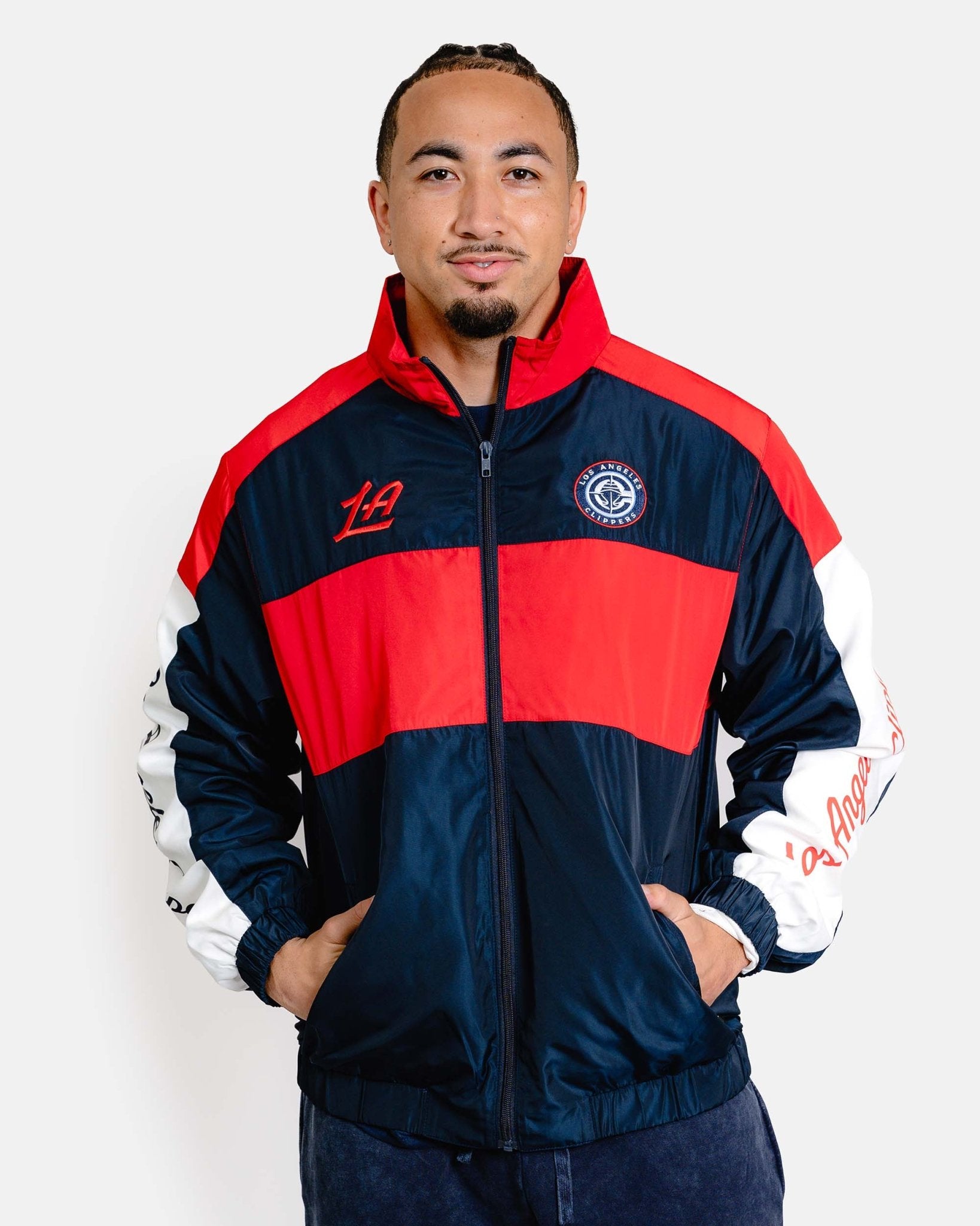 Three - Tone Clippers Zip Up Windbreaker - Apparel - Navy/Red/White - 20 - 000202 - S
