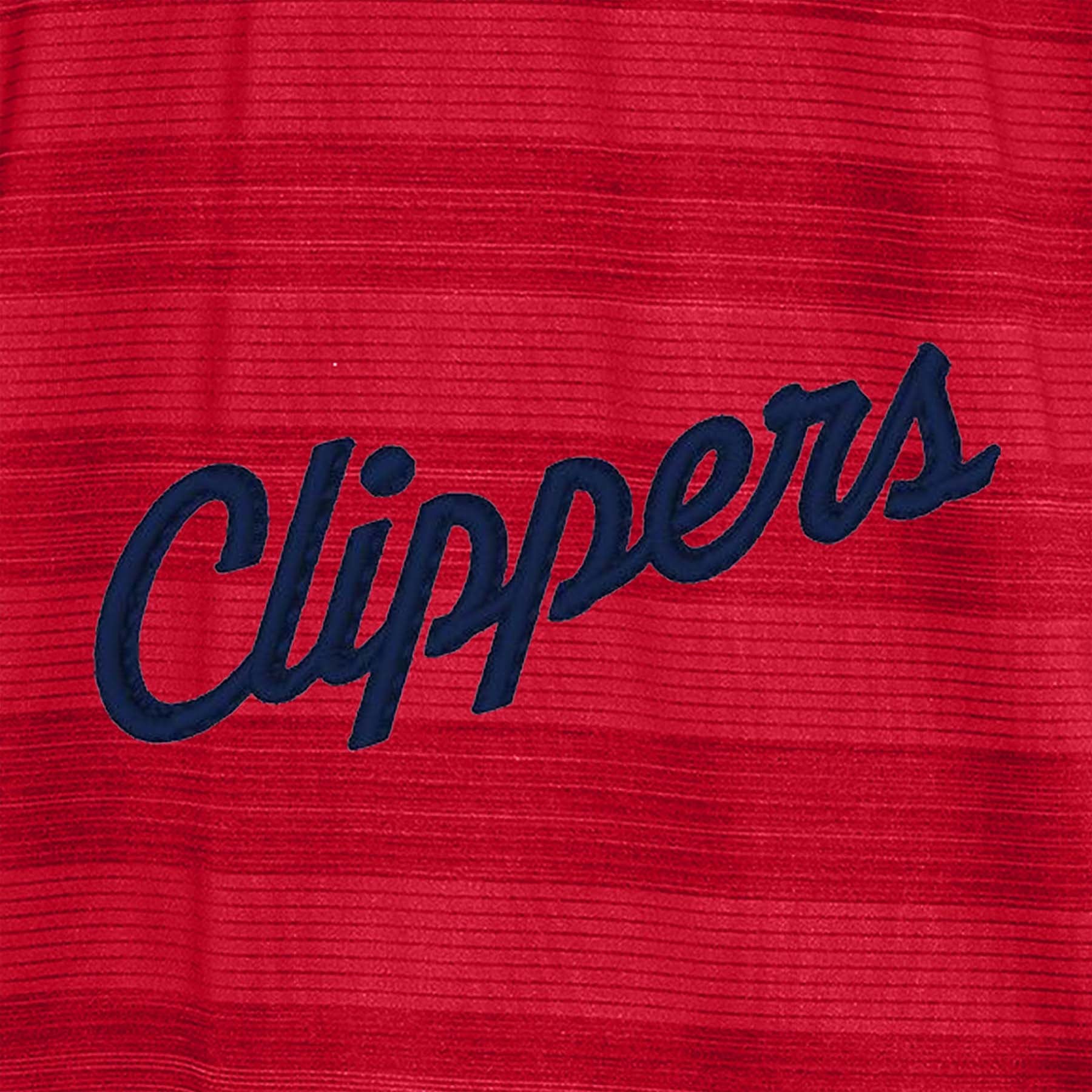 Clippers Red Tonal Stripe Short Sleeve Polo