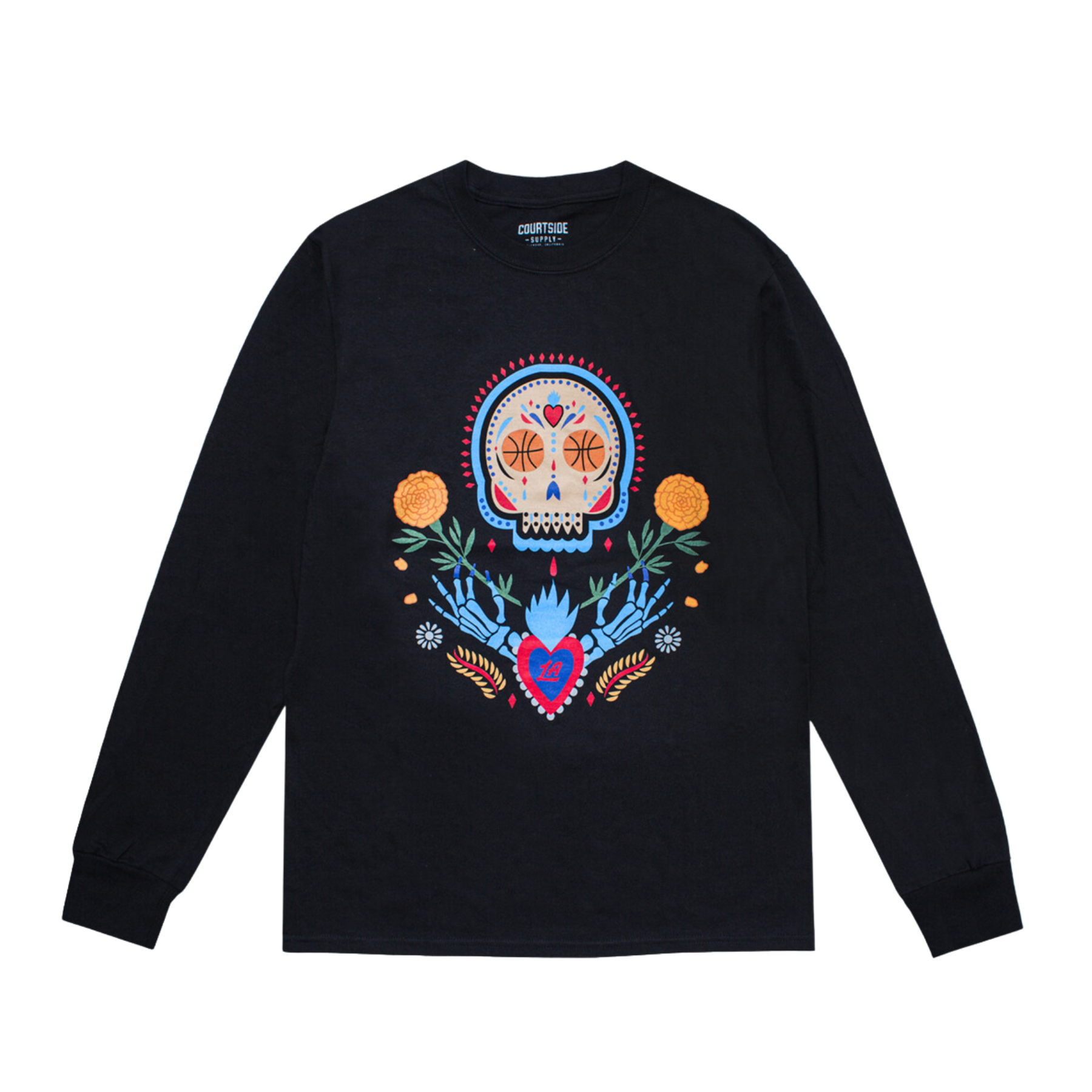 Los Clippers Sugar Skull Long Sleeve T-Shirt