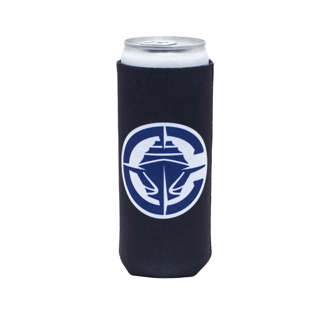 Black 12 OZ Slim Primary Logo Koozie