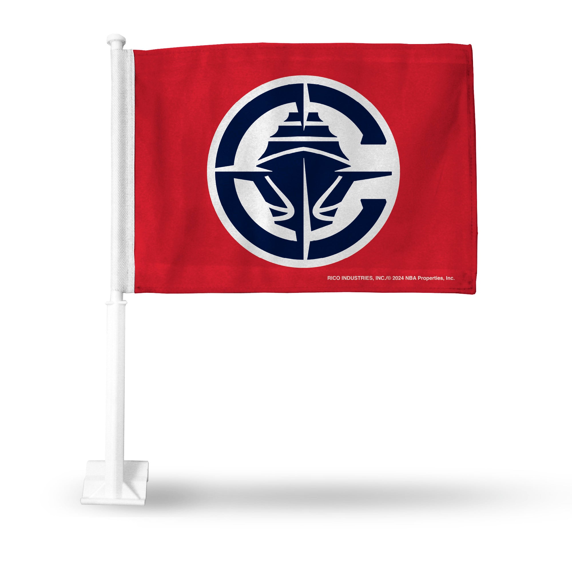 Red Los Angeles Clippers Primary Logo Car Flag
