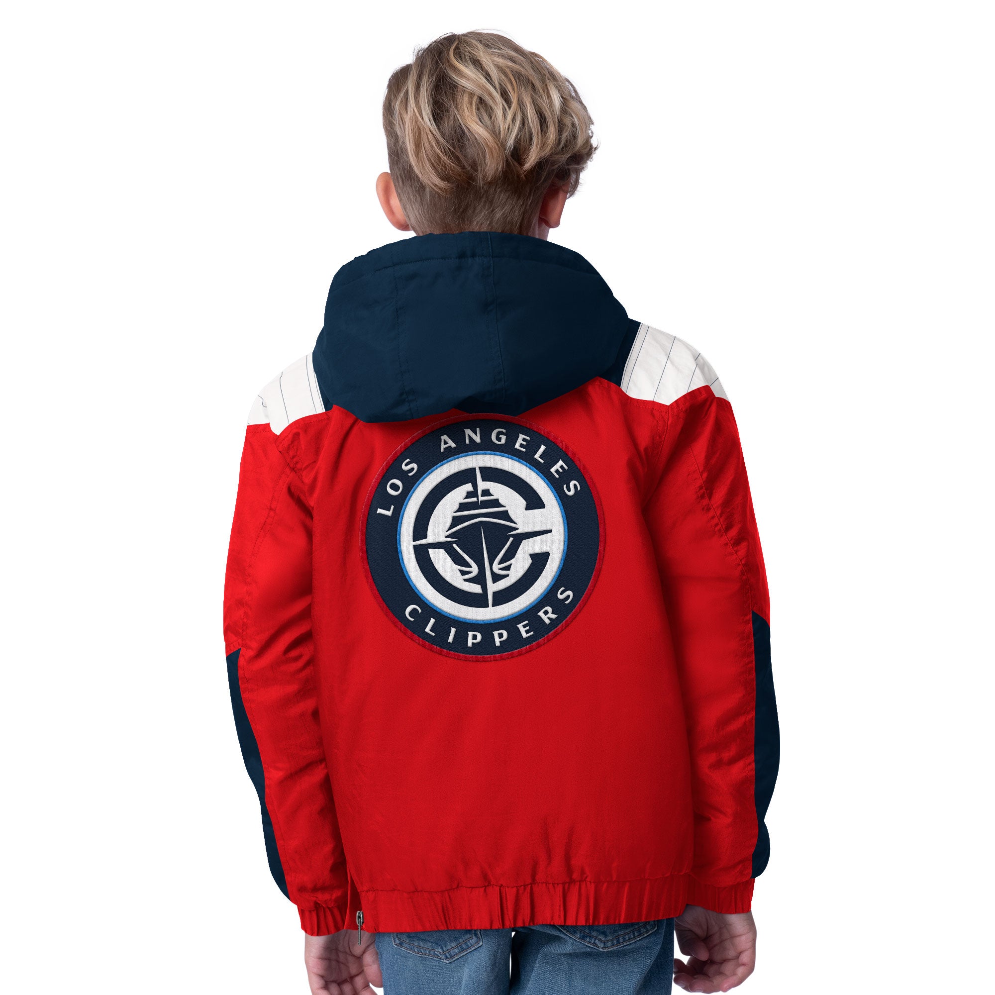 Big Kid Red Clippers Half Zip Pullover Jacket