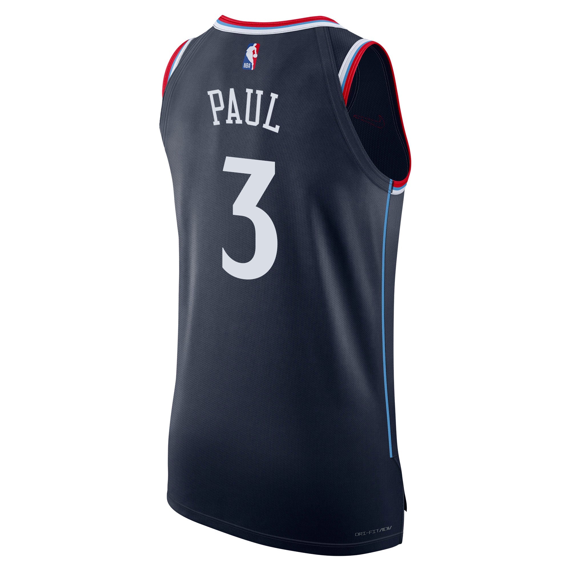 Navy basketball jersey with 'PAUL' and number '3' on a white background