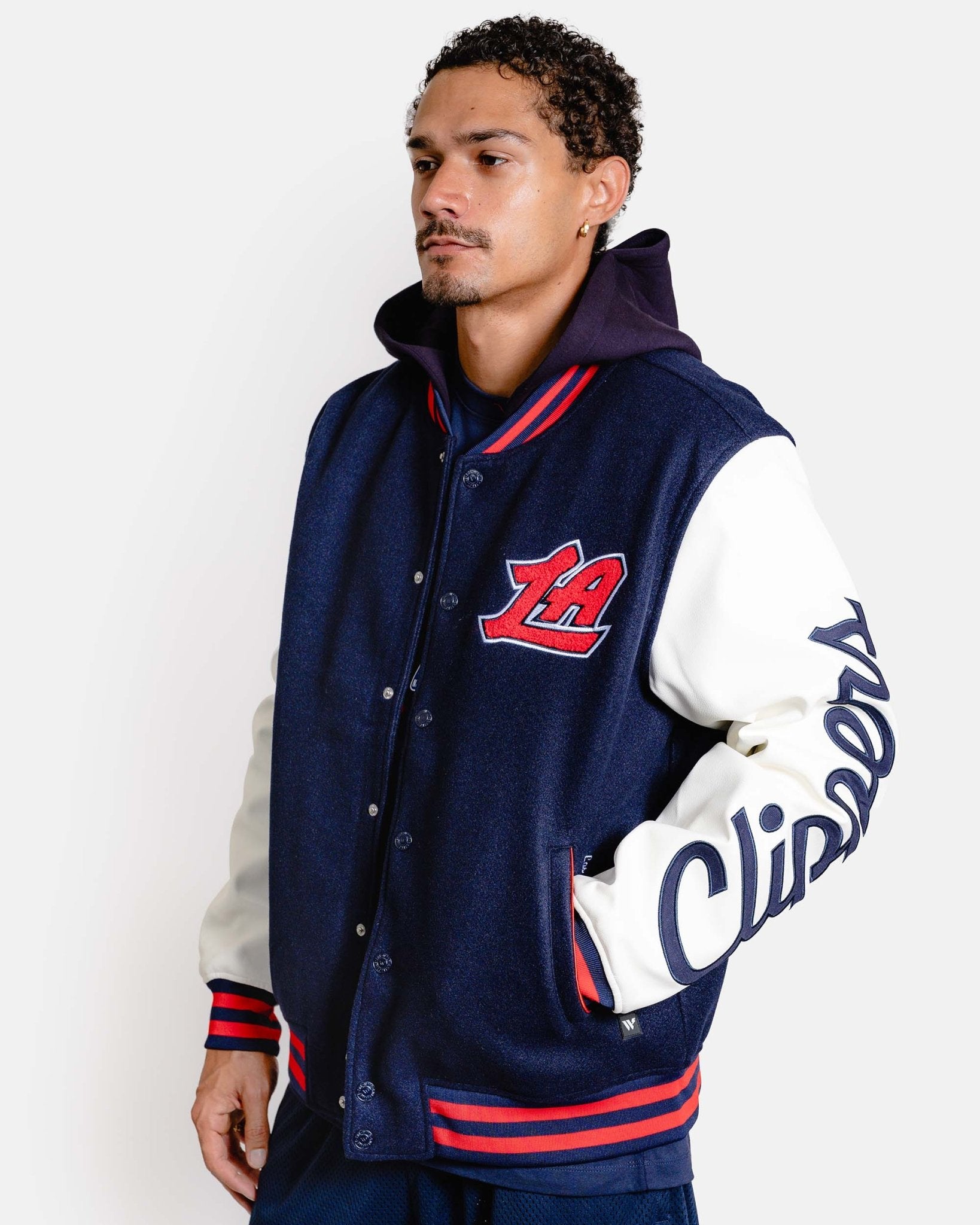 Clippers Varsity Jacket Hoodie - Apparel - Navy/White - 20 - 000203 - S