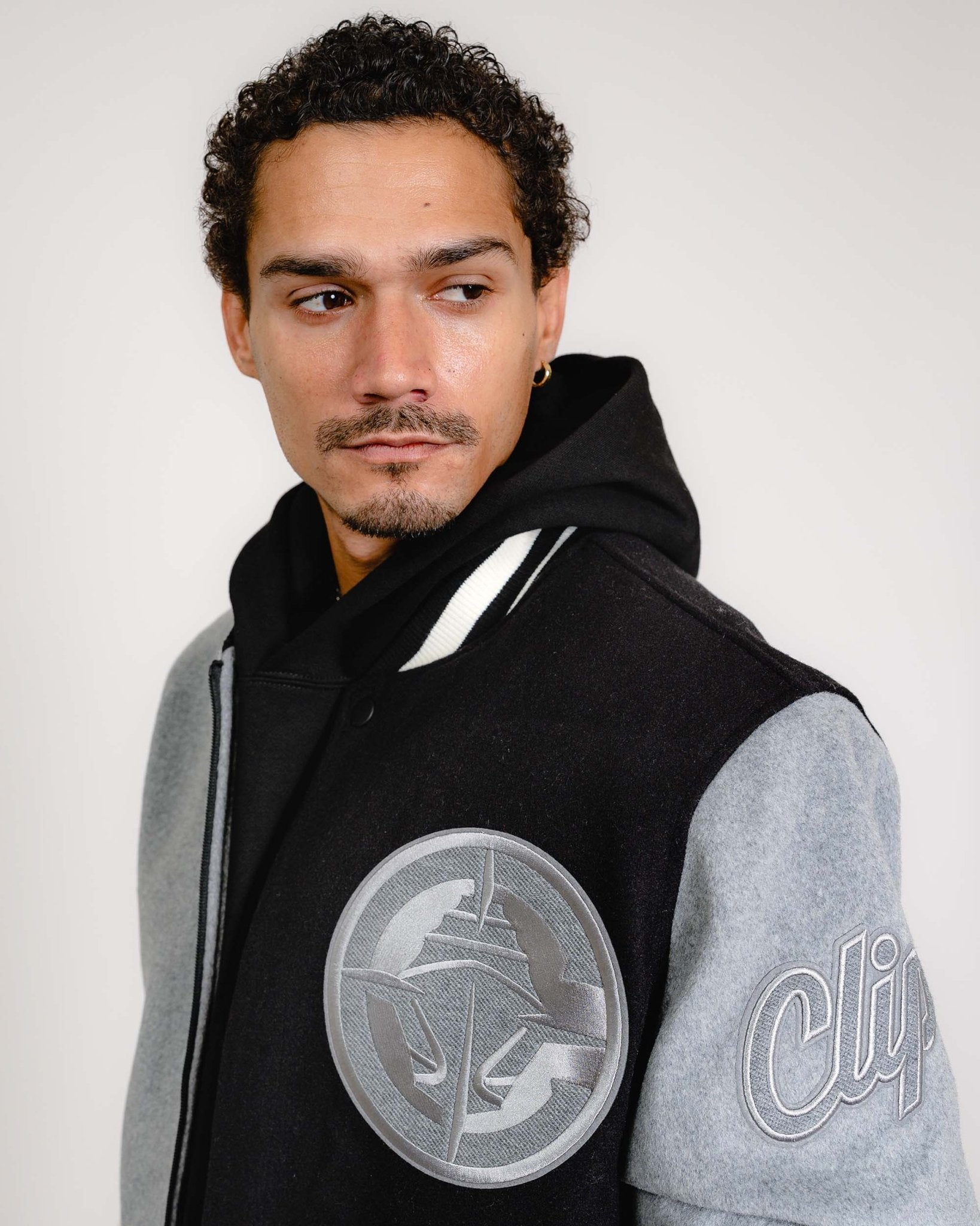 Color Panel LA Clippers Wool Varsity Jacket - Apparel - Black/Gray/White - 20 - 000140 - S