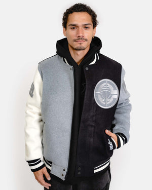 Color Panel LA Clippers Wool Varsity Jacket - Apparel - Black/Gray/White - 20 - 000140 - S