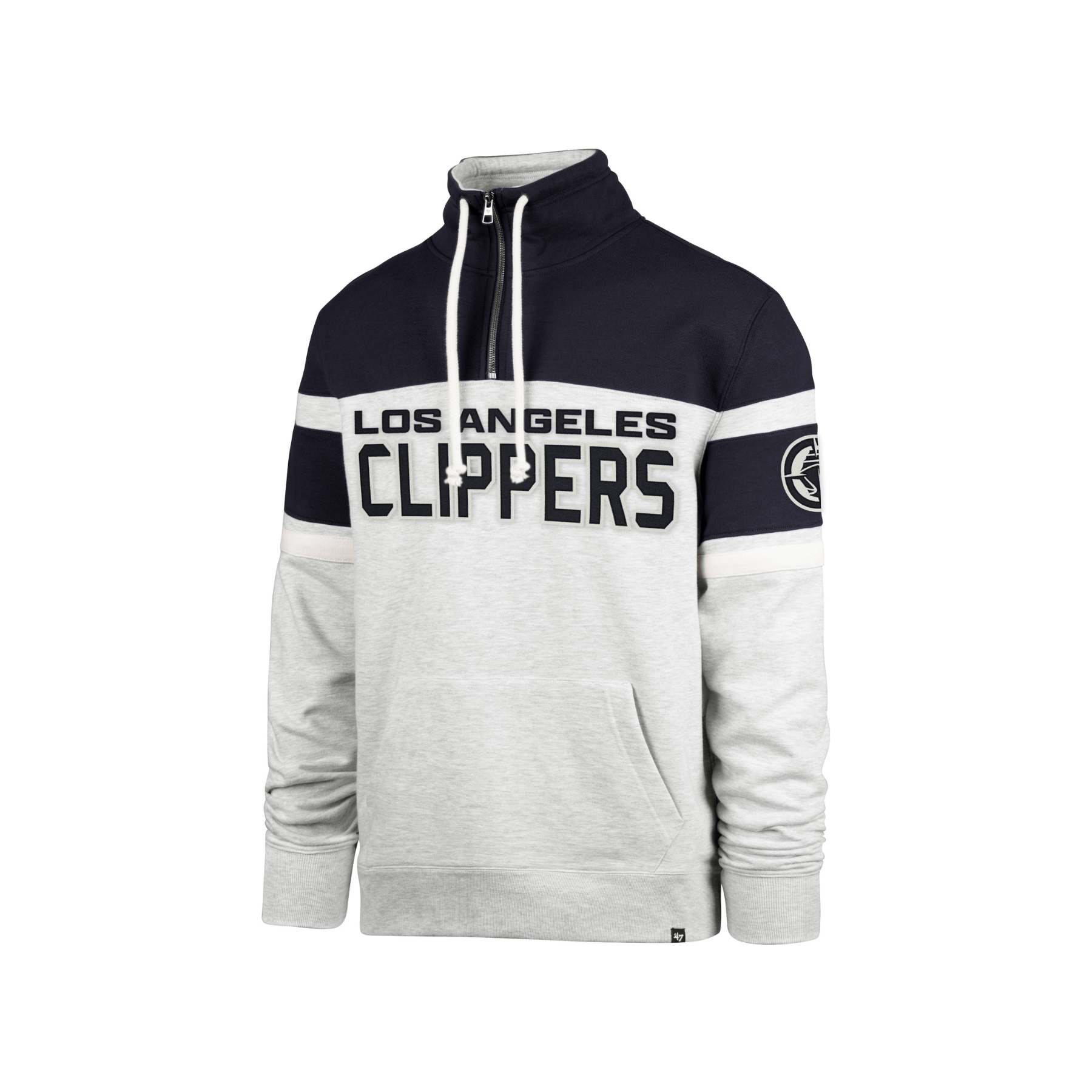 Heather Gray LA Clippers 1/4 Zip Sweatshirt - LA CLIPPERS TEAM STORE47 Brand20 - 000004 - S