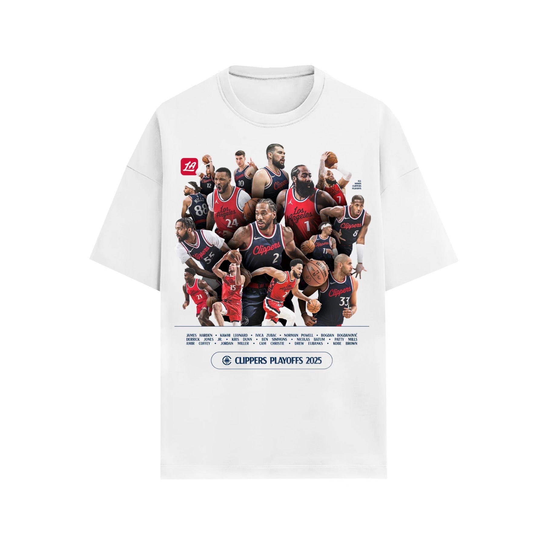 LA Clippers Oversized Playoffs Roster T-Shirt - LA CLIPPERS TEAM STORECourtside Supply20 - 000227 - S