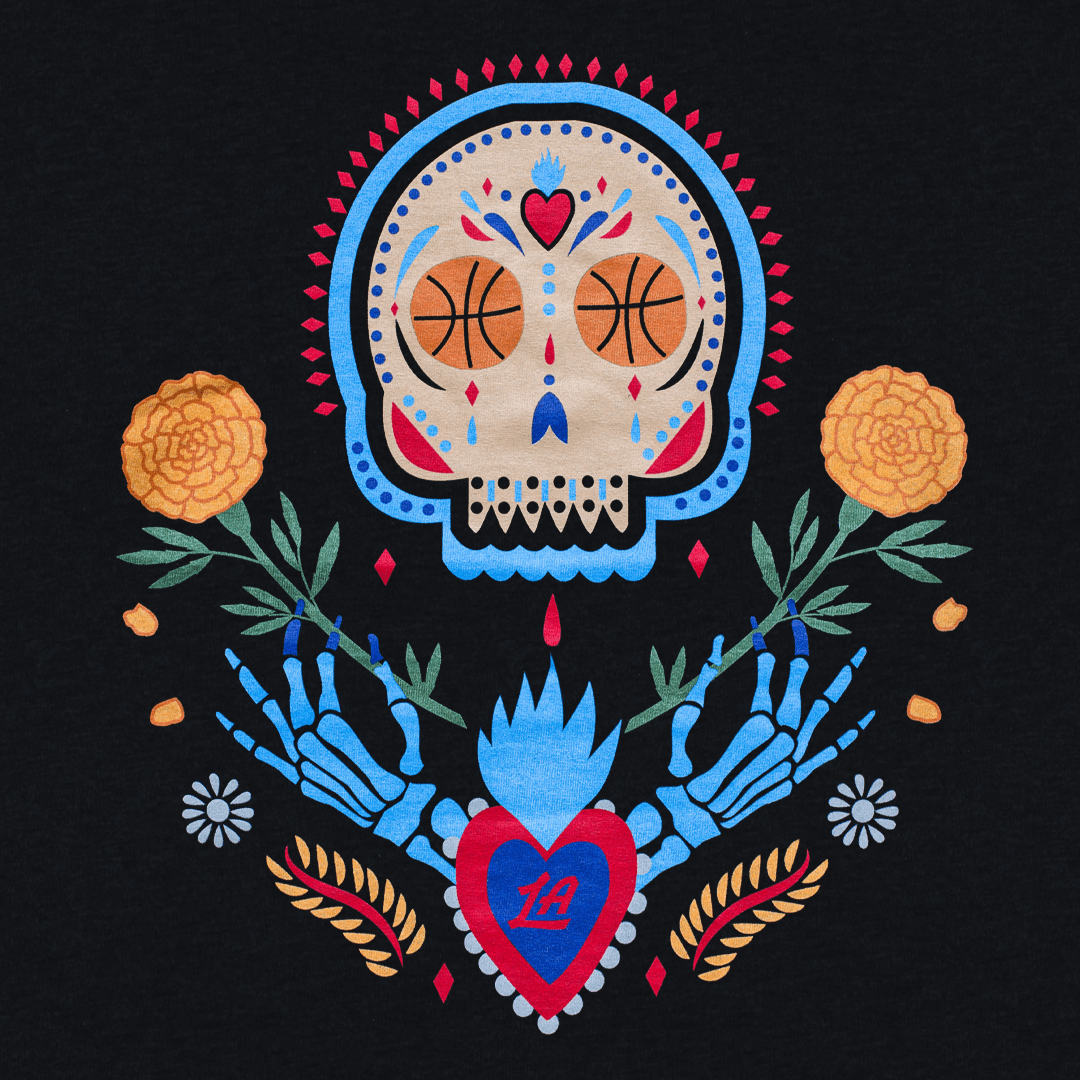 Los Clippers Sugar Skull Long Sleeve T-Shirt - LA CLIPPERS TEAM STORECourtside Supply20 - 000174 - S