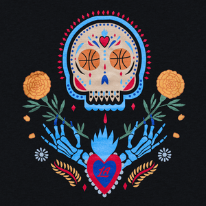 Los Clippers Sugar Skull Long Sleeve T-Shirt - LA CLIPPERS TEAM STORECourtside Supply20 - 000174 - S