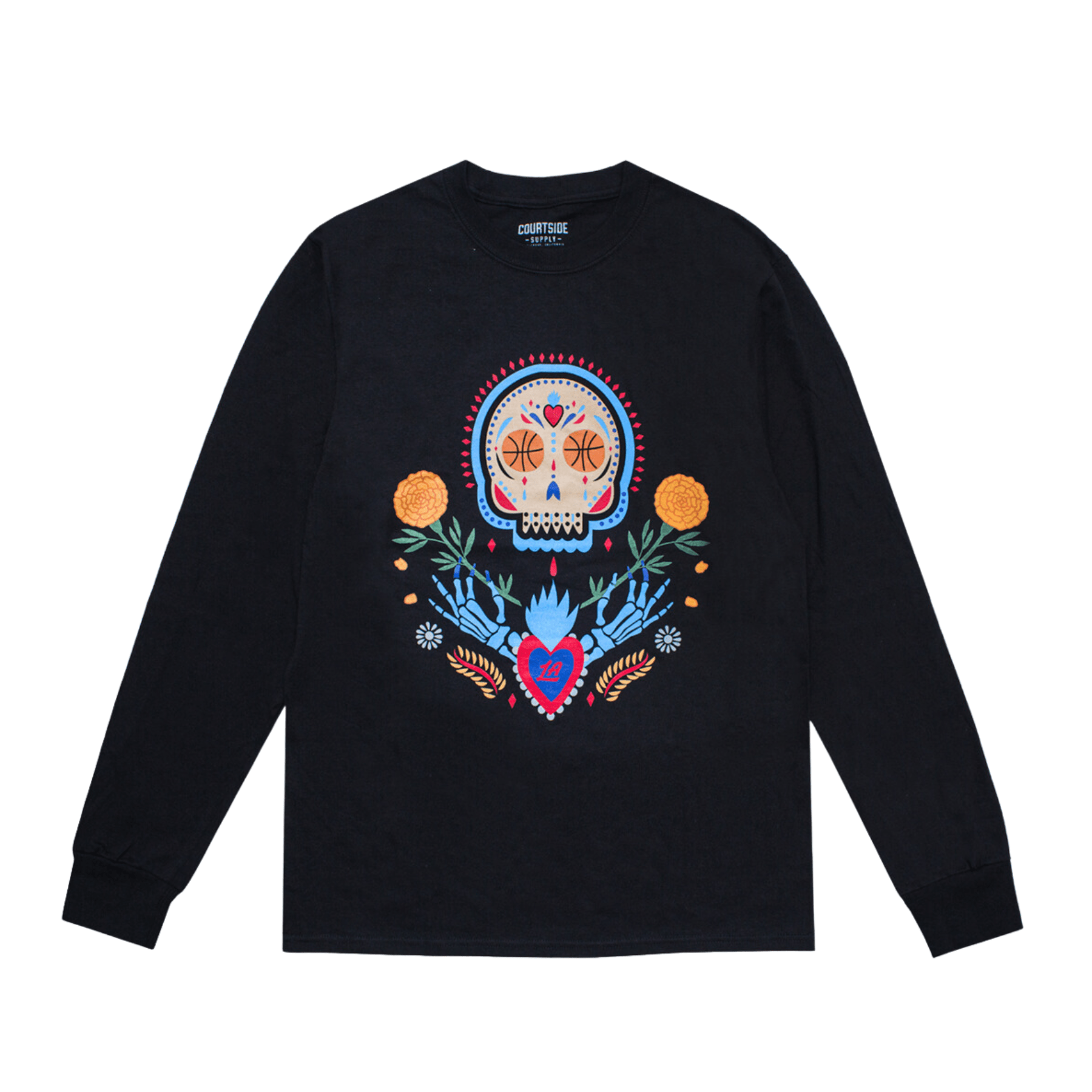 Los Clippers Sugar Skull Long Sleeve T-Shirt - LA CLIPPERS TEAM STORECourtside Supply20 - 000174 - S