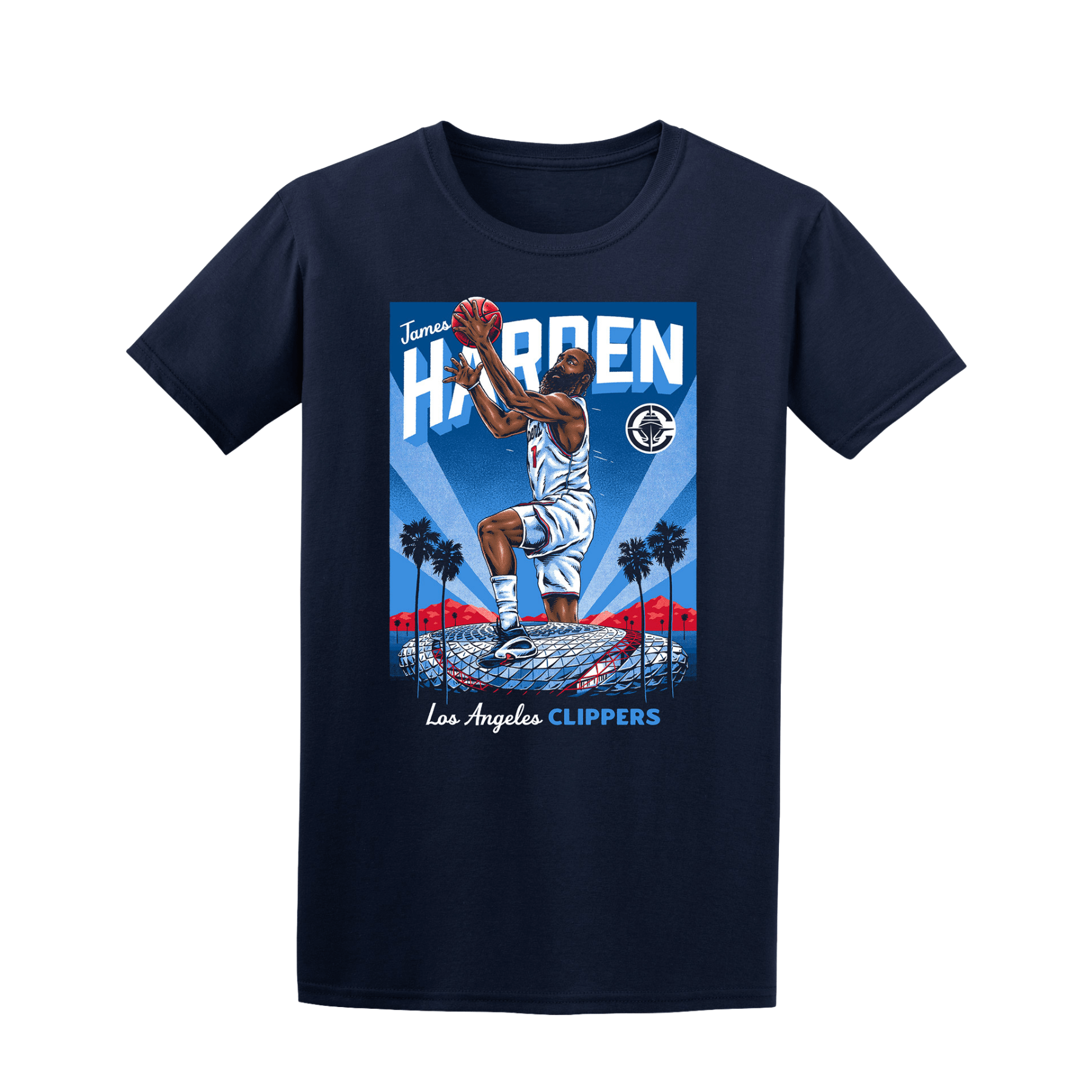 Navy James Harden Graphic T-Shirt - LA CLIPPERS TEAM STORECourtside Supply20 - 000177 - S