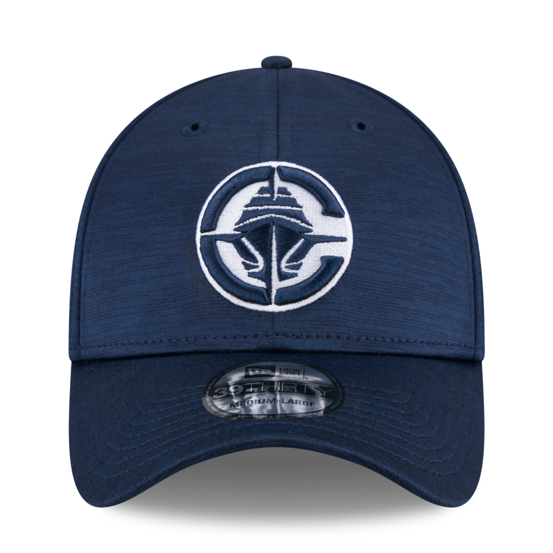 Navy Primary Logo 3930 Tech Flex Hat front view