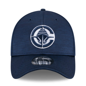 Navy Primary Logo 3930 Tech Flex Hat front view