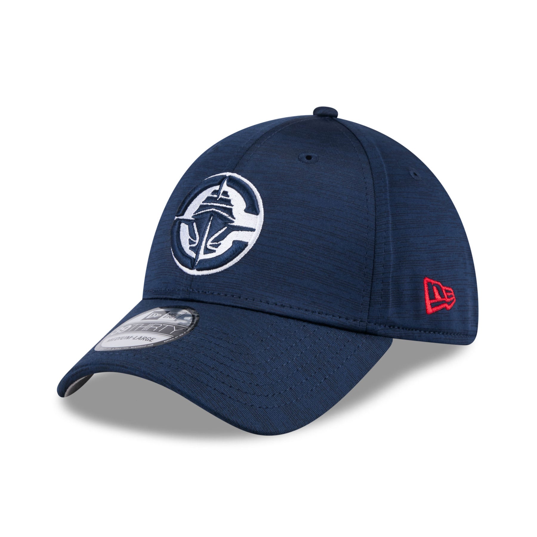 Navy Primary Logo 3930 Tech Flex Hat angled view
