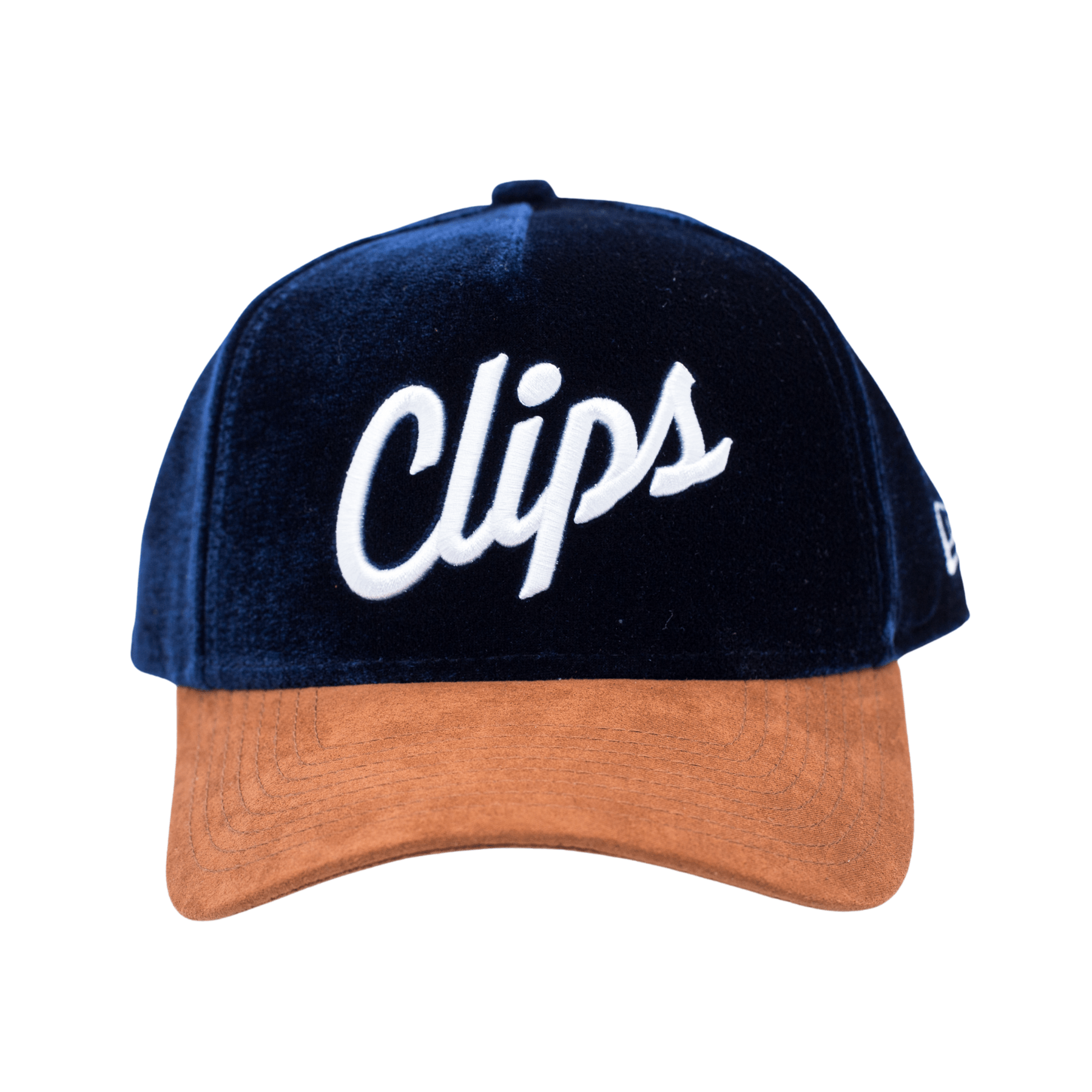 Navy Velvet Suede Clips Snapback Hat - Headwear - Navy - 60 - 000090