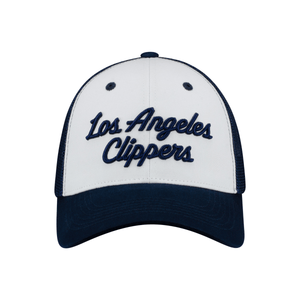 Two - Tone Script Snapback Trucker Hat - Headwear - White/Navy - 60 - 000048