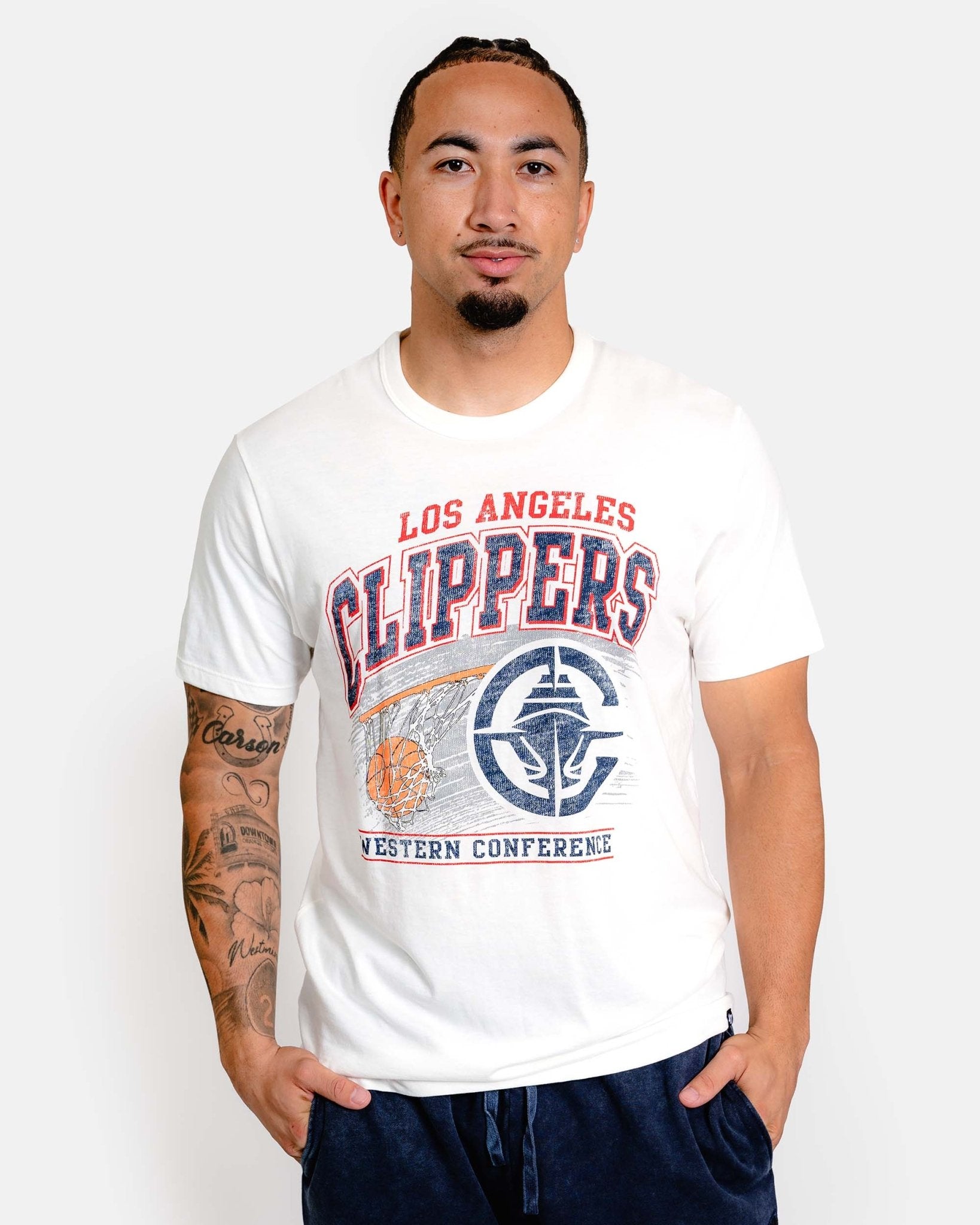 White Clippers Western Conference Graphic T-Shirt - Apparel - White - 20 - 000167 - S