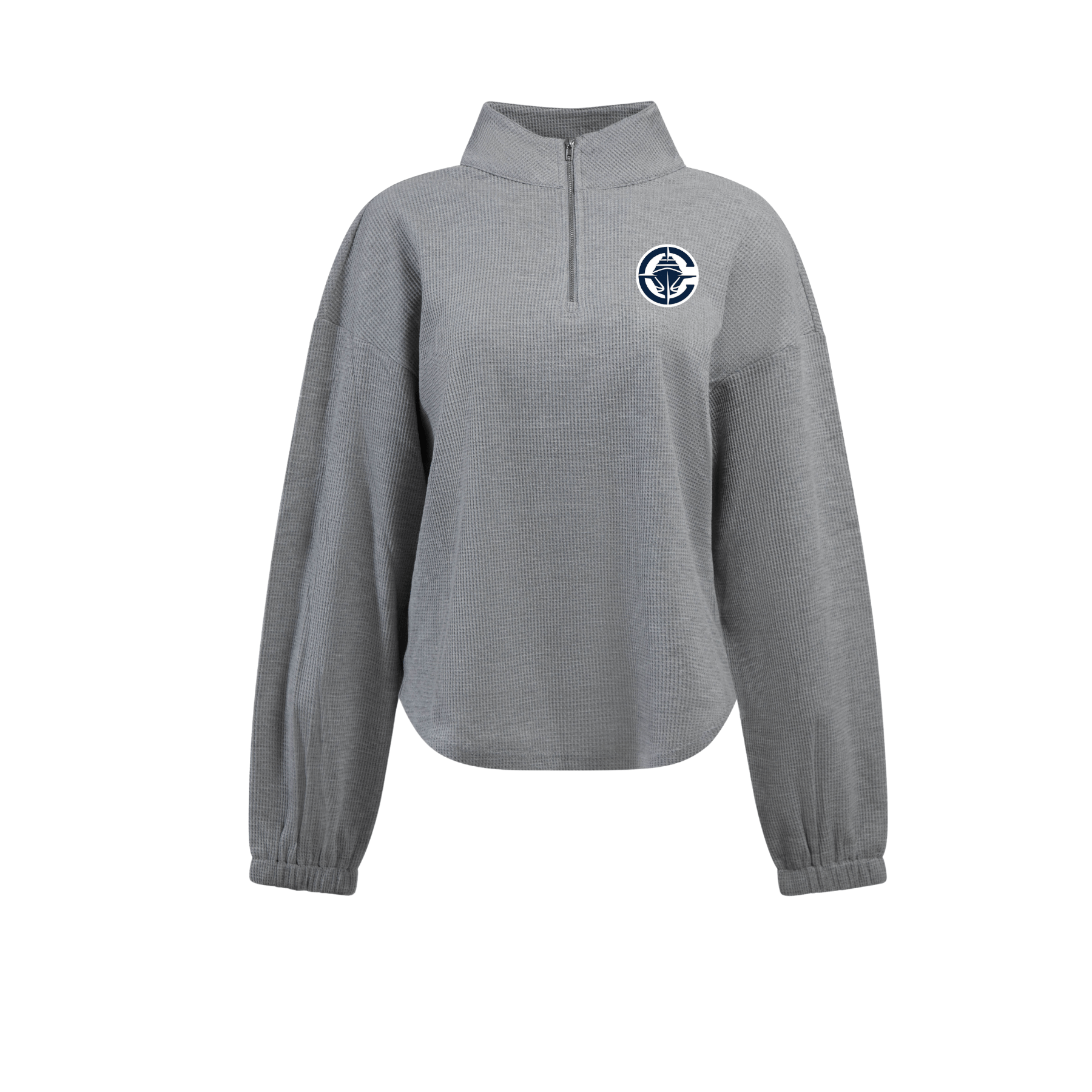 Women’s Gray Quarter - Zip Long Sleeve Top - Apparel - Heather Gray - 30 - 000039 - XS