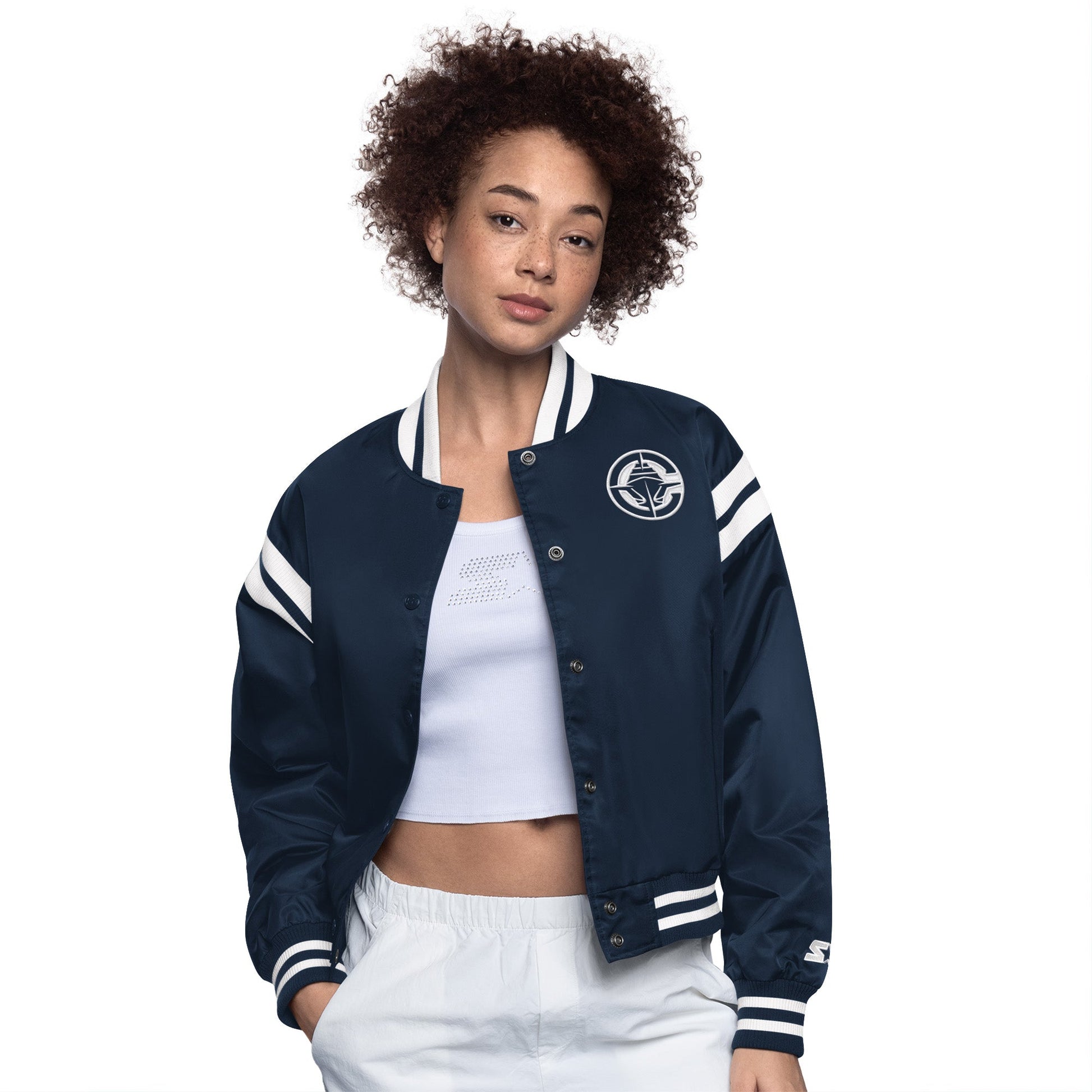 Women’s Navy Clippers Varsity Jacket - LA CLIPPERS TEAM STORESTARTER30 - 000077 - S