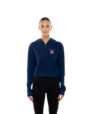 Womens Navy Cropped Full Zip Hoodie - Apparel - Navy - 30 - 000085 - XS