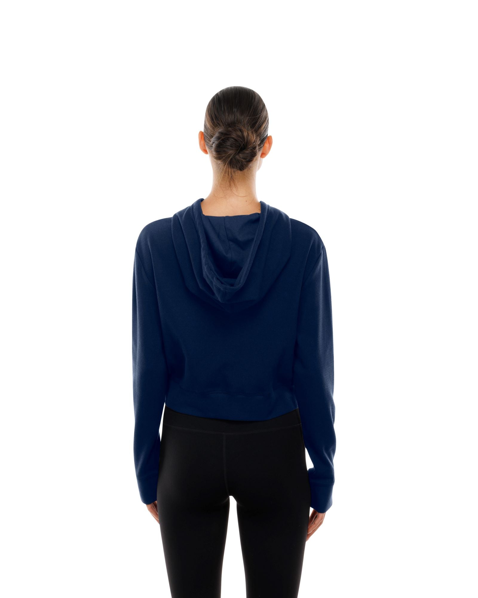 Womens Navy Cropped Full Zip Hoodie - Apparel - Navy - 30 - 000085 - XS
