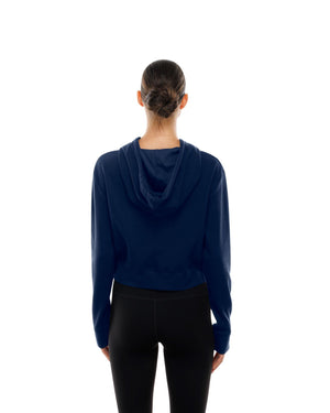 Womens Navy Cropped Full Zip Hoodie - Apparel - Navy - 30 - 000085 - XS