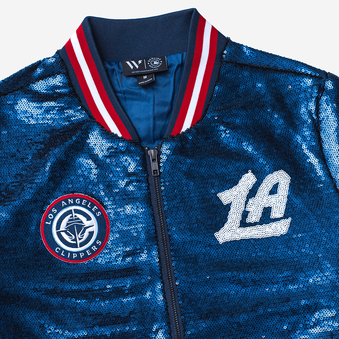 Women’s Navy Sequin Varsity Jacket - LA CLIPPERS TEAM STOREThe Wild Collective30 - 000030 - S