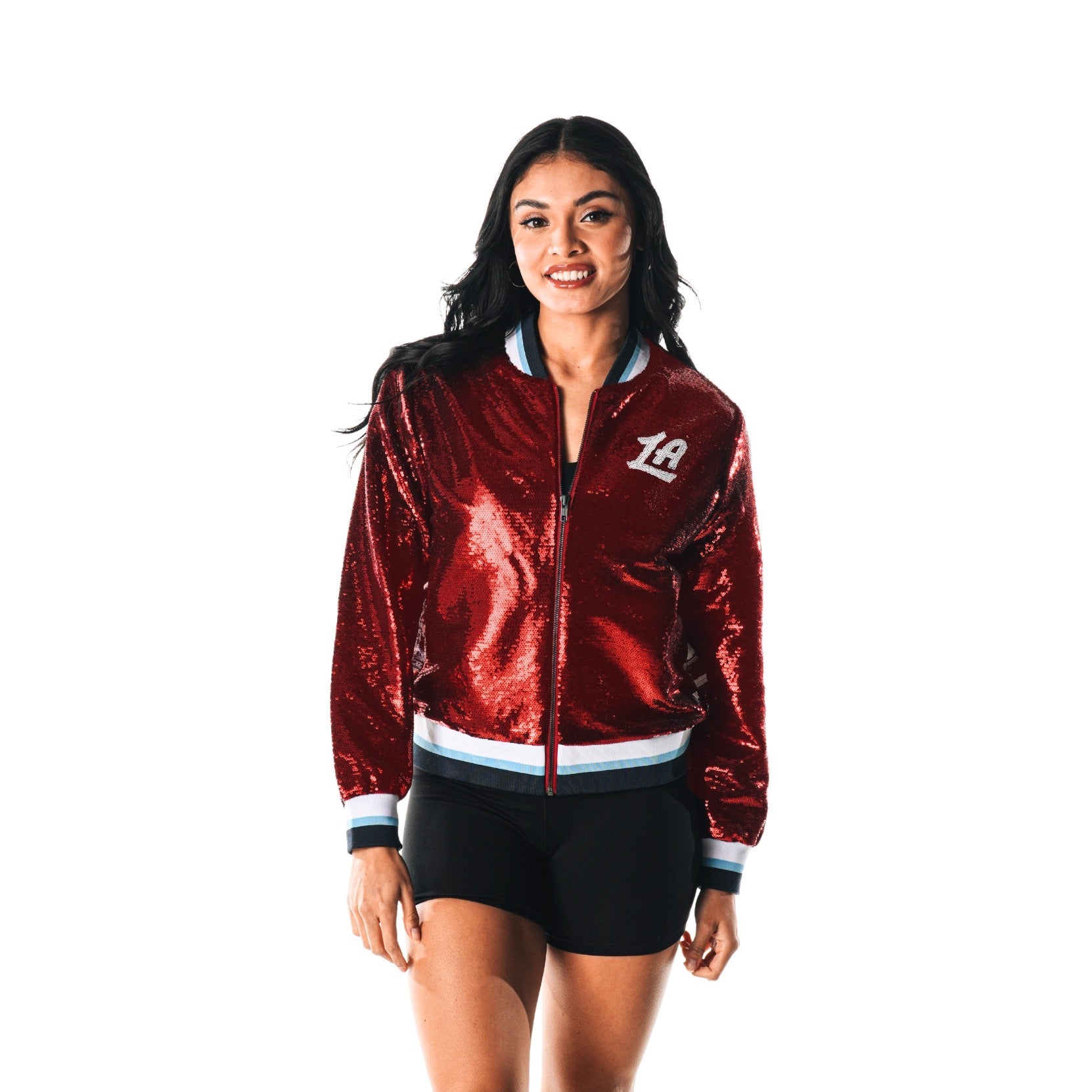 Women’s Red Sequin Varsity Jacket - LA CLIPPERS TEAM STOREThe Wild Collective30 - 000081 - XS