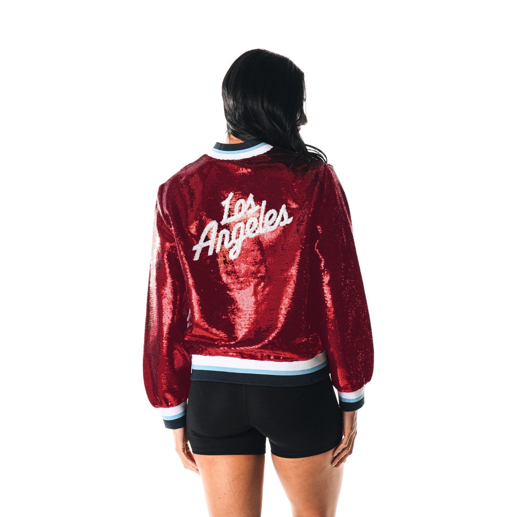 Women’s Red Sequin Varsity Jacket - LA CLIPPERS TEAM STOREThe Wild Collective30 - 000081 - XS